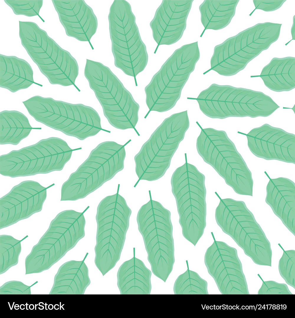Ecology leafs plants pattern Royalty Free Vector Image