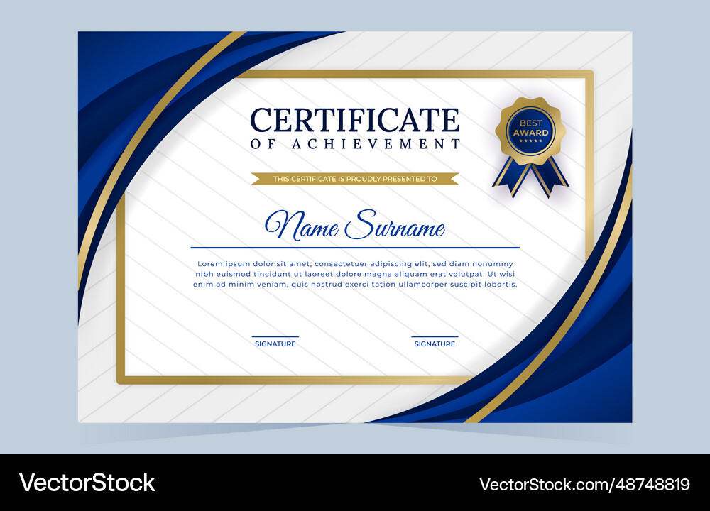 Elegant Graduation Certificate Template Royalty Free Vector