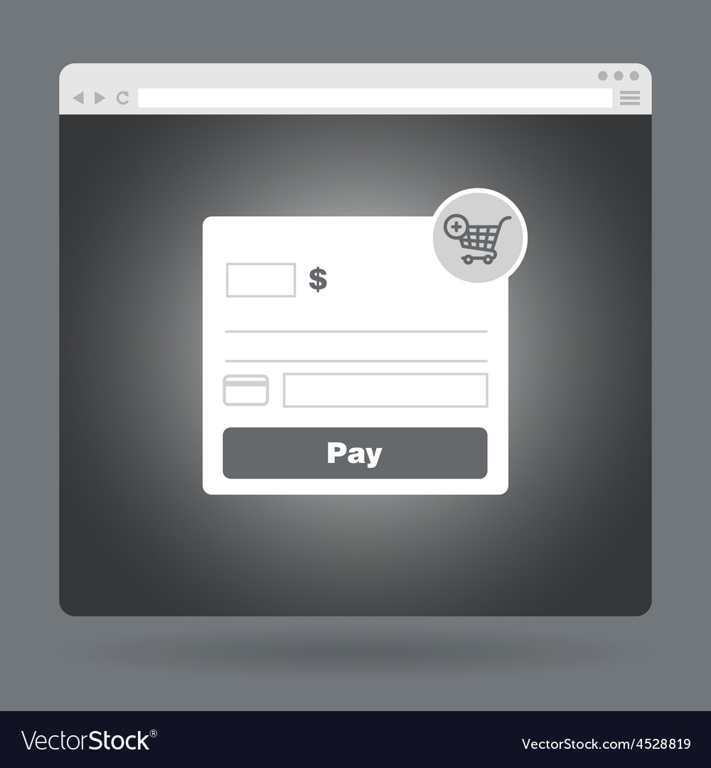 Flat browser window with form payment