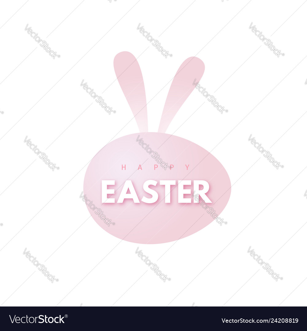 Happy easter design with egg and bunny rabbit ears