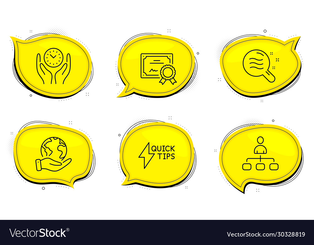 Management safe time and quickstart guide icons vector image Management safe time and quickstart guide icons