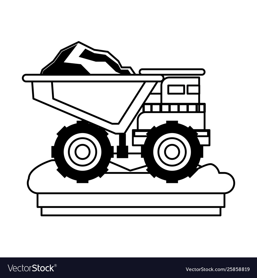 Mining vehicle machinery isolated sideview