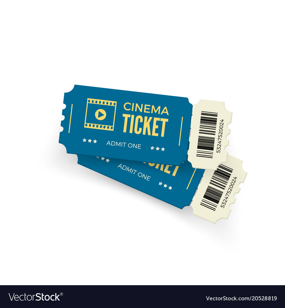 Movie ticket blue cinema tickets isolated Vector Image