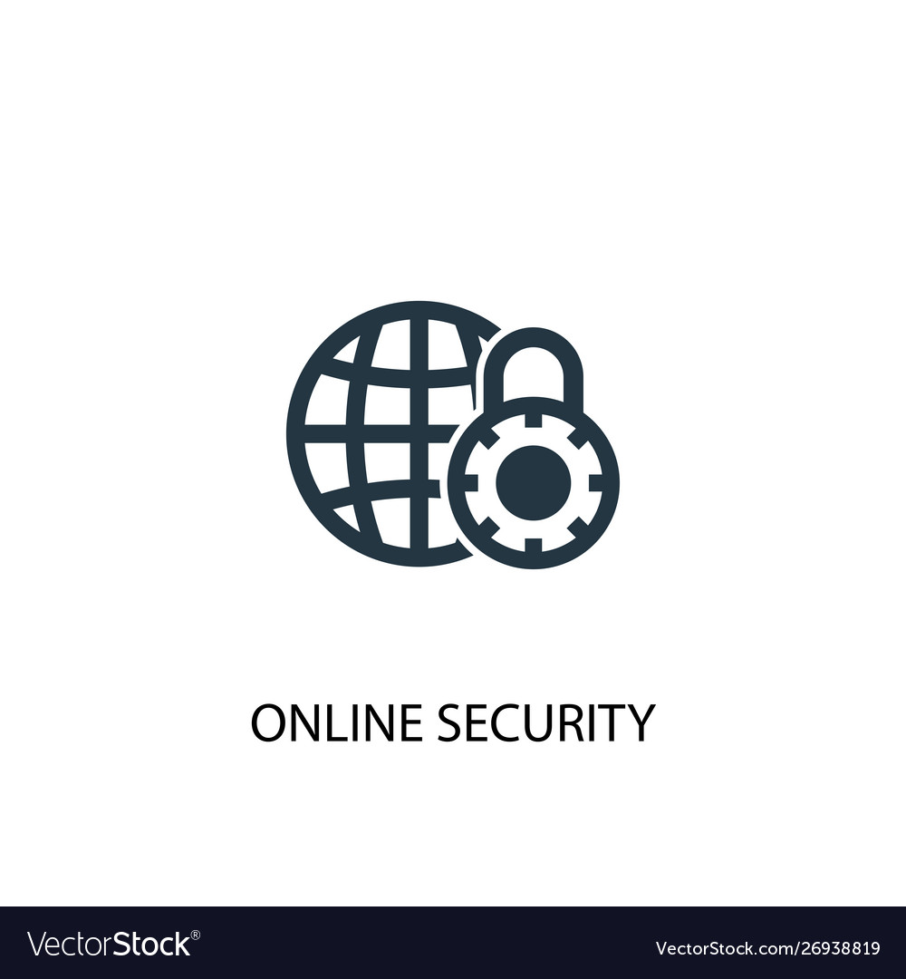 Online security icon simple element