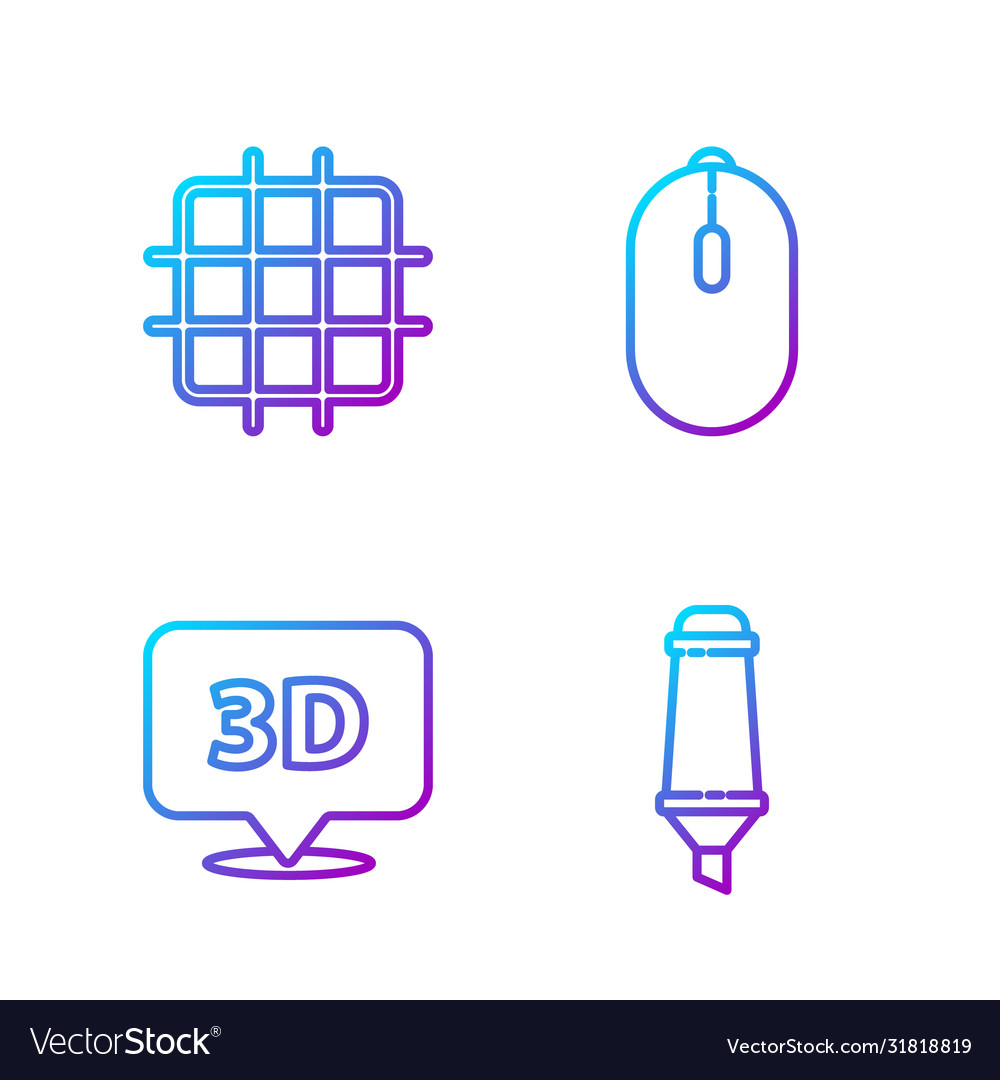 Set line marker pen speech bubble with text 3d Vector Image Set line marker pen speech bubble with text 3d