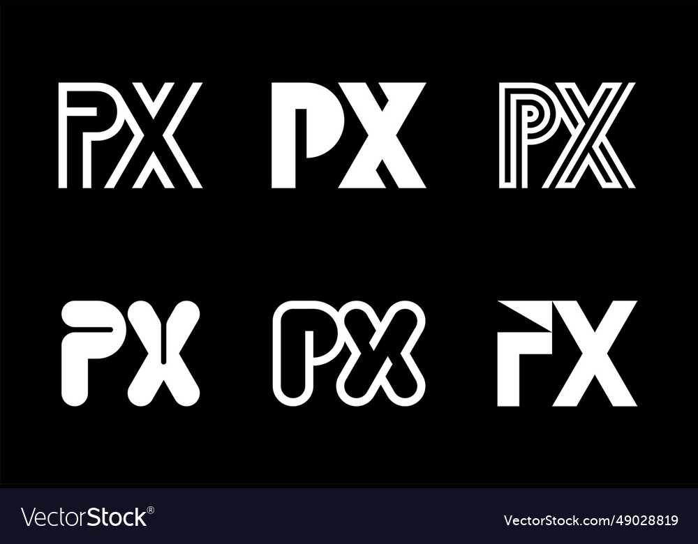 Set of letter px logos Royalty Free Vector Image