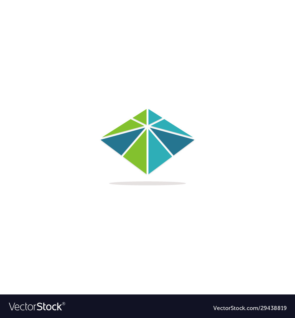 Square abstract triangle colored logo Royalty Free Vector