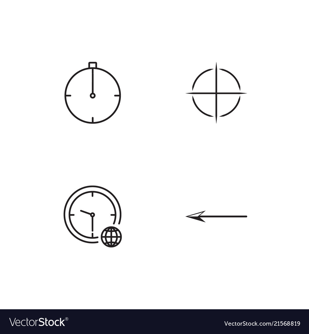 Time linear icons set simple outline