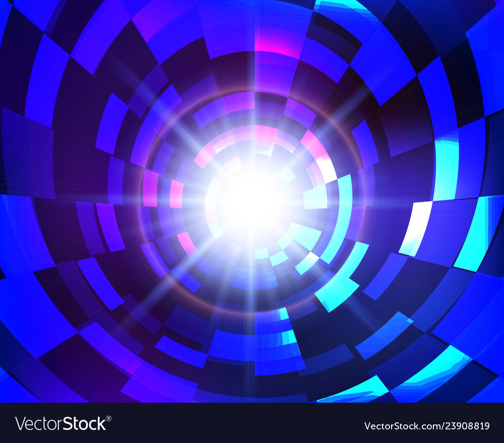 Virtual space abstract blue circle technology