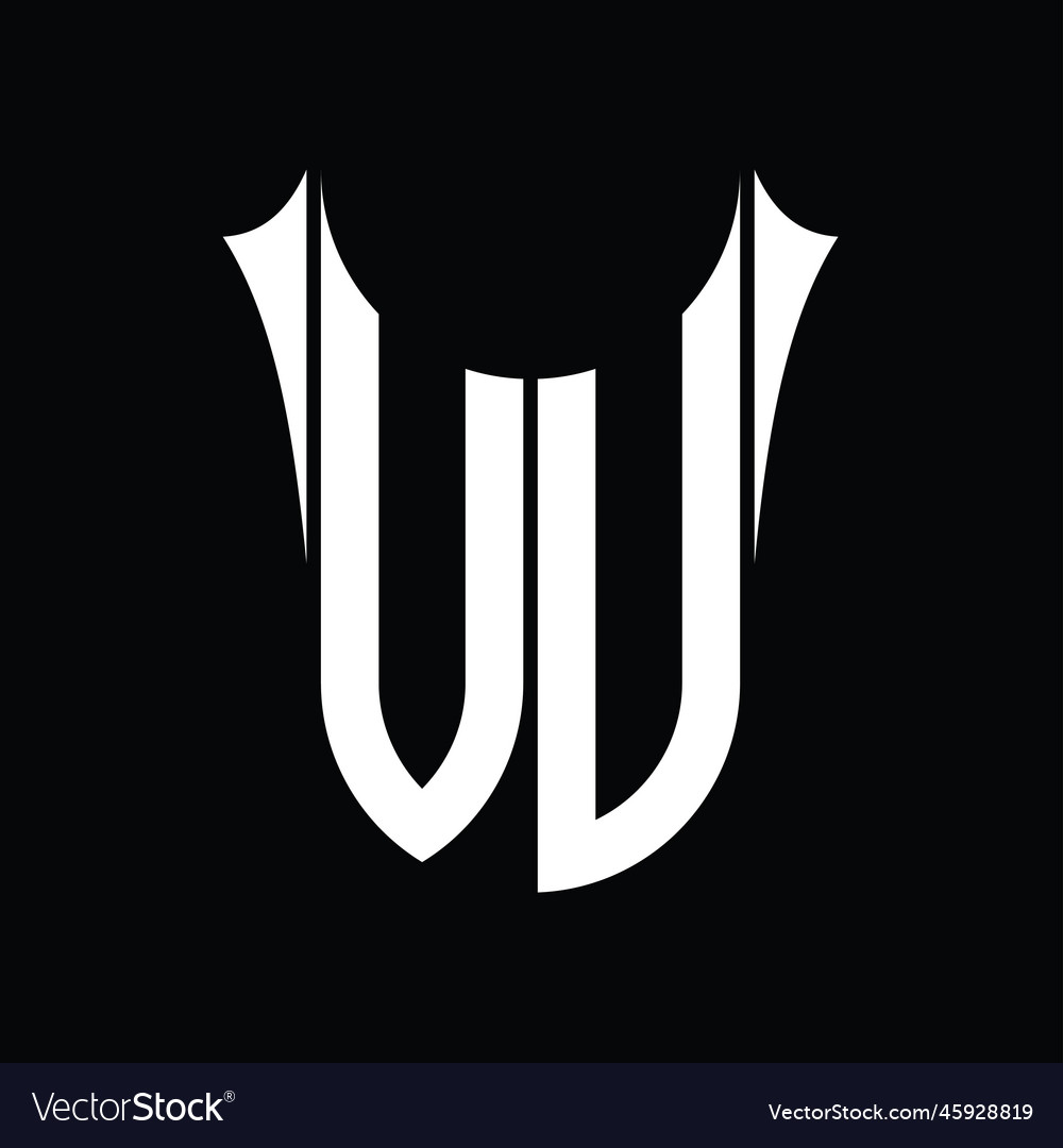 Vu logo monogram shield sharp half round shape