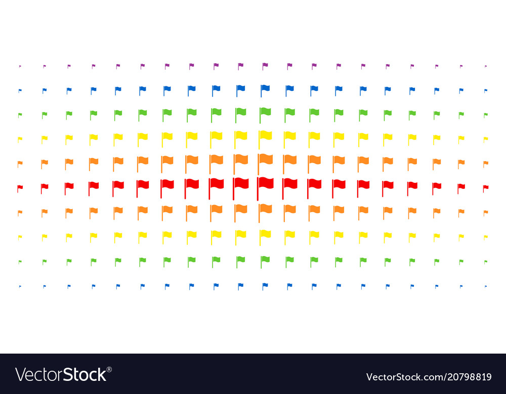 Waving flag spectrum halftone grid vector image Waving flag spectrum halftone grid