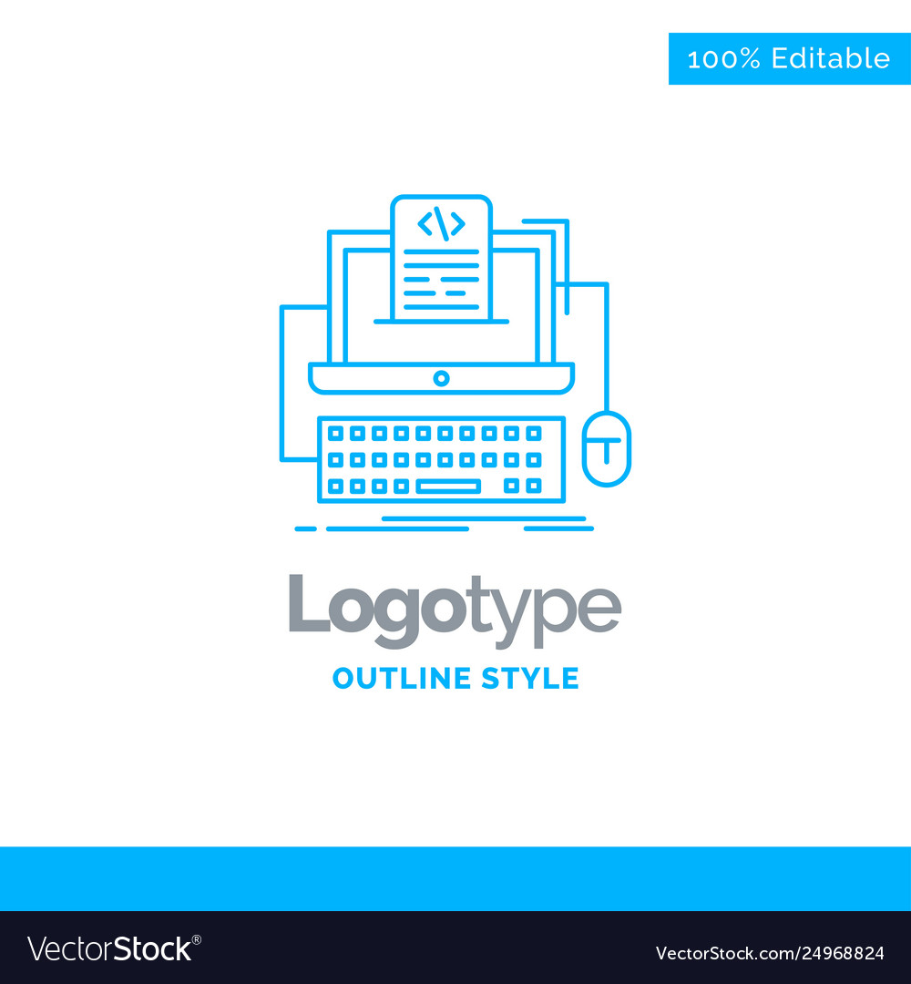 Blaues Logo Design für Code Codierung Computer vector image Blaues Logo Design für Code Codierung Computer