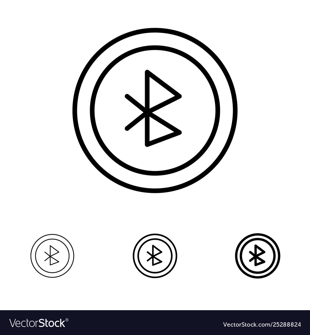 Bluetooth ui user interface bold and thin black vector image Bluetooth ui user interface bold and thin black