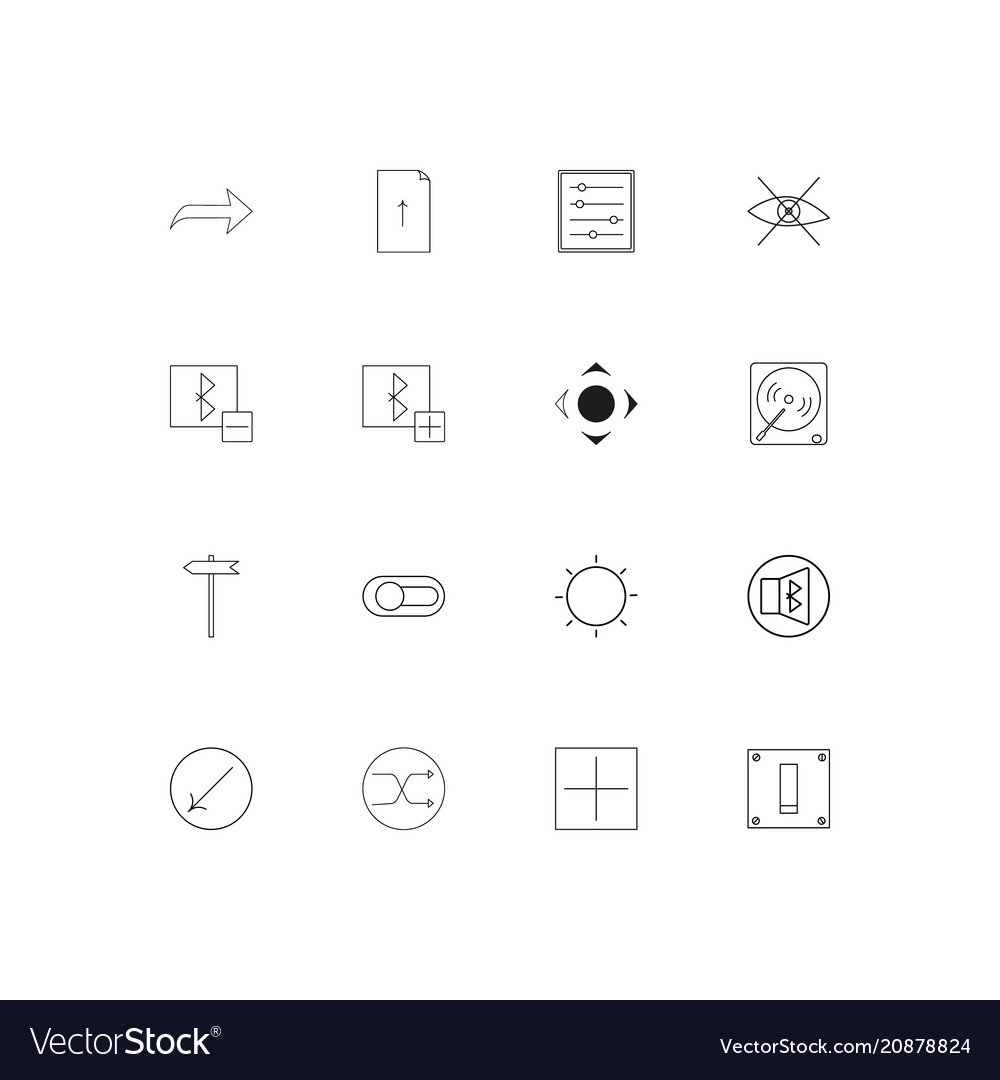 Buttons linear thin icons set outlined simple