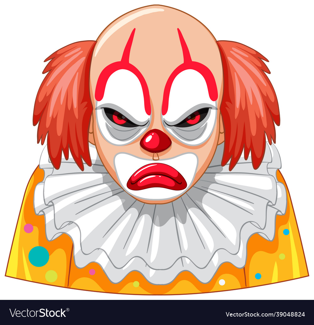 Scary face isolated on white background Royalty Free Vector