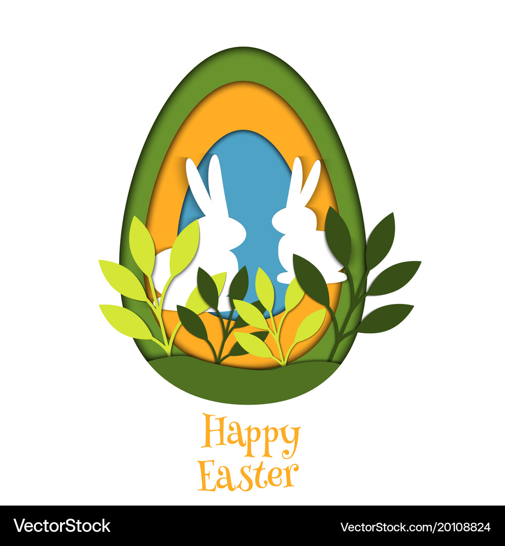 Easter Egg Card Banner Background Cut Out Vector Image