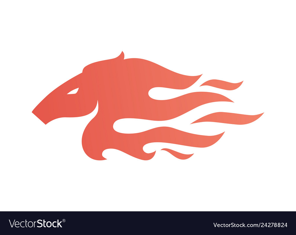 Fiery Horse Logo - Fire & Speed