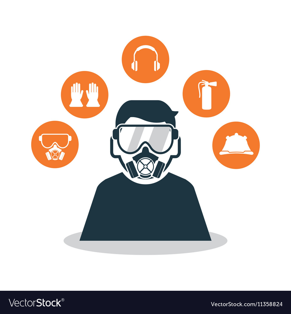 Isolated industrial safety design Royalty Free Vector Image