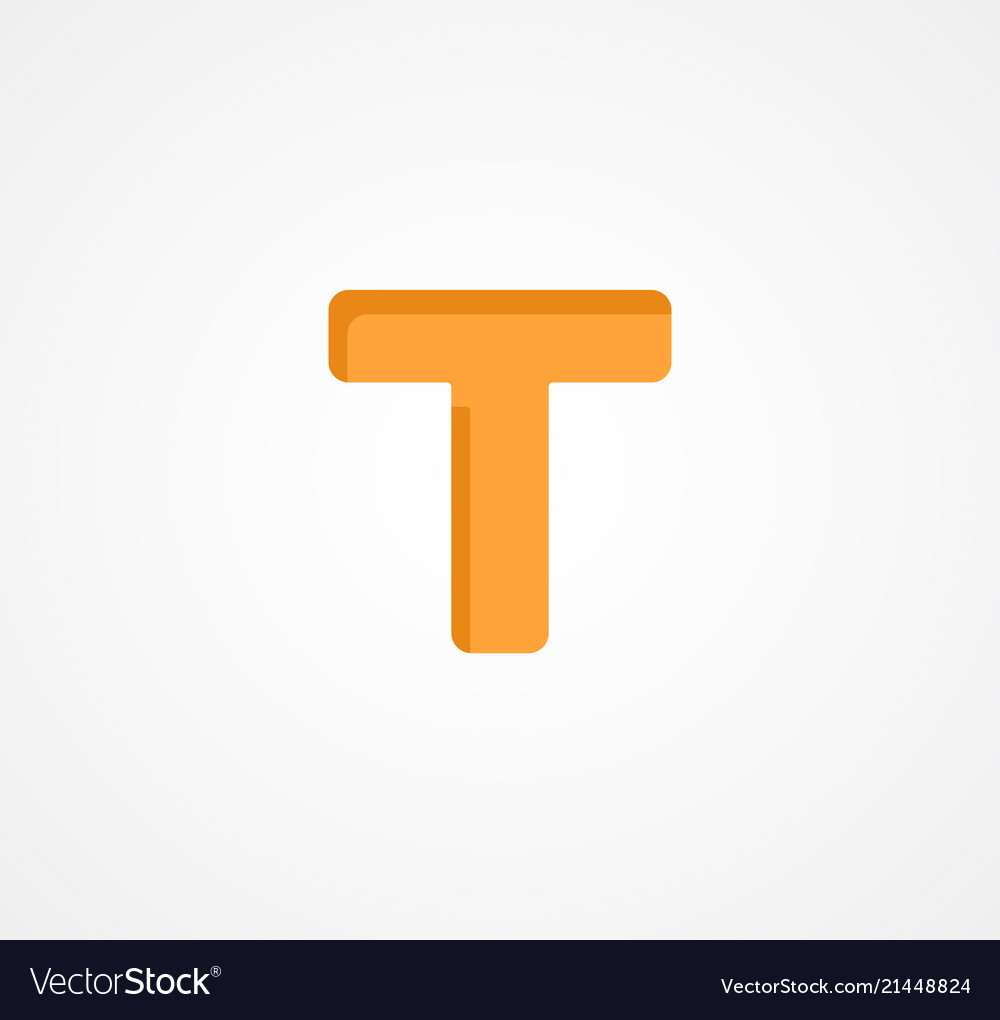 Letter t bold geometric font element modern Vector Image