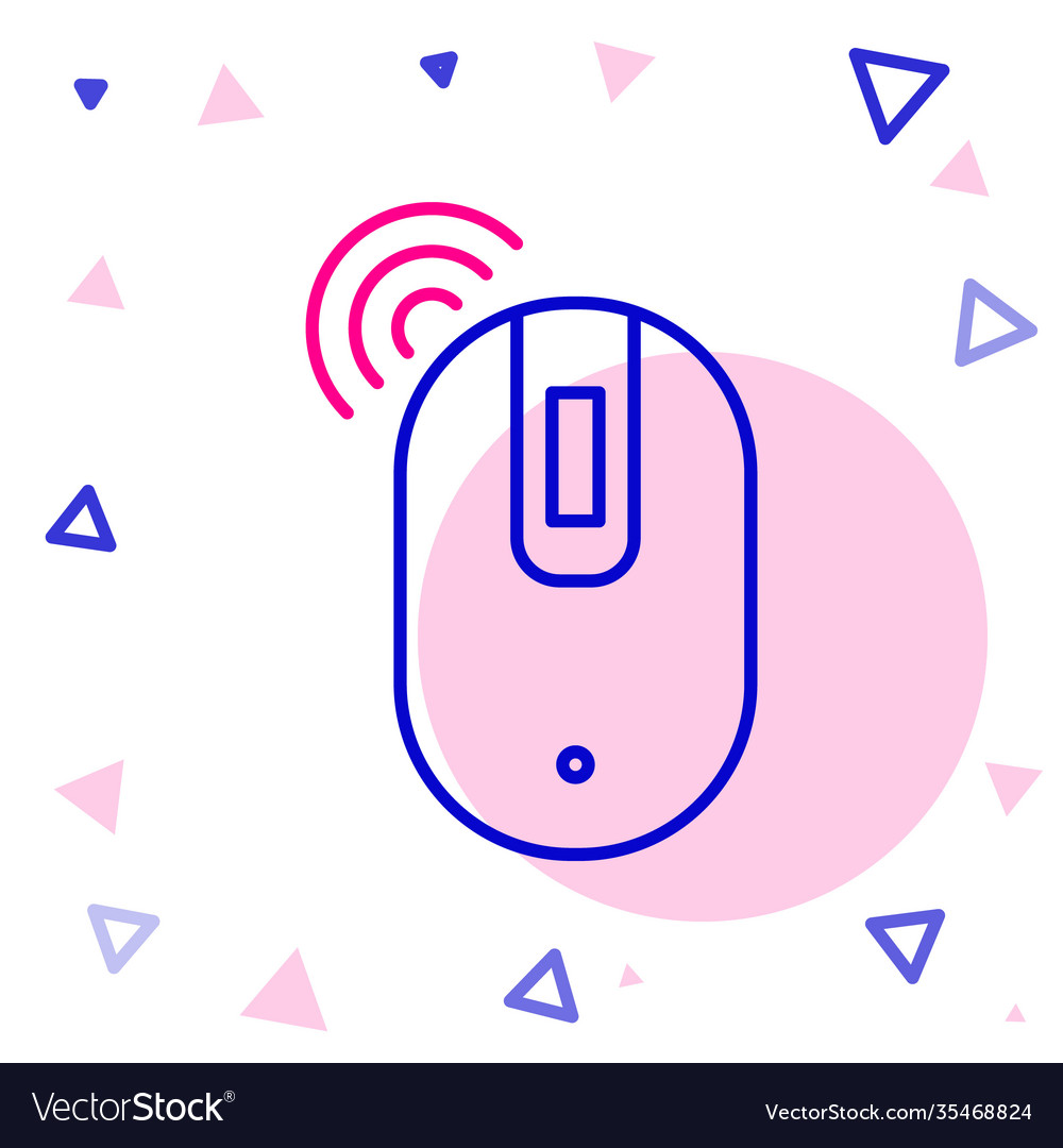 Line wireless computer mouse icon isolated vector image Line wireless computer mouse icon isolated