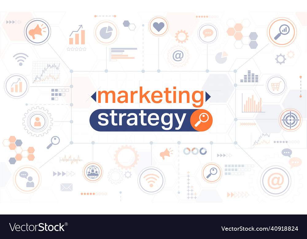 Marketing strategy horizontal web banner Vector Image