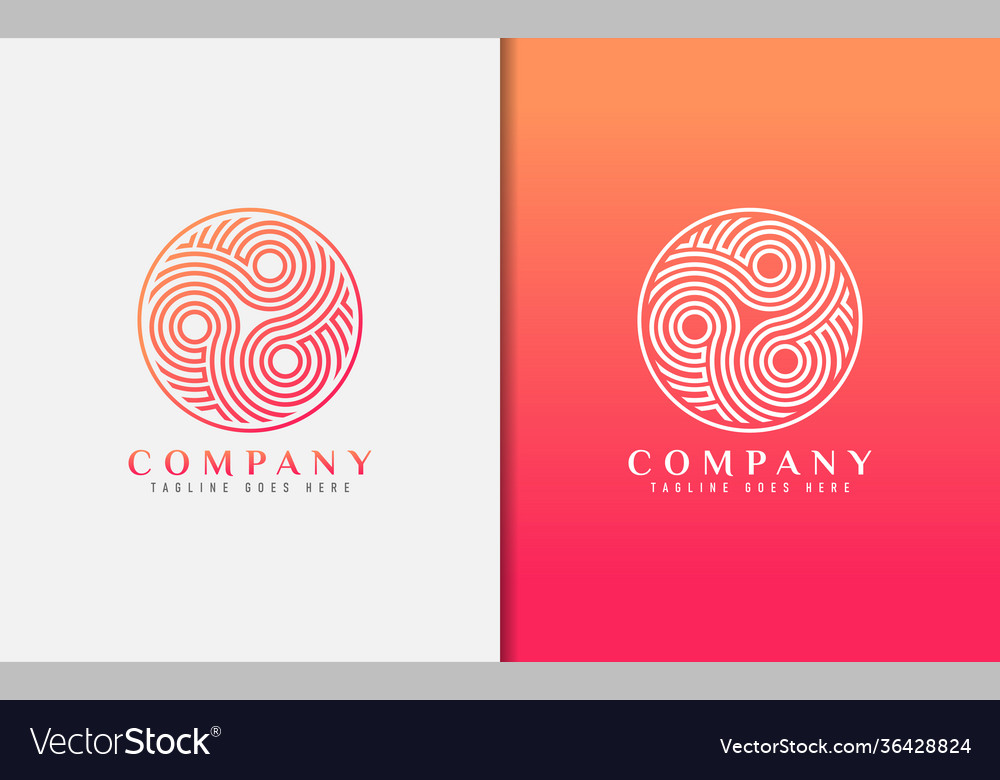 Modern circle logo with abstract lines inside