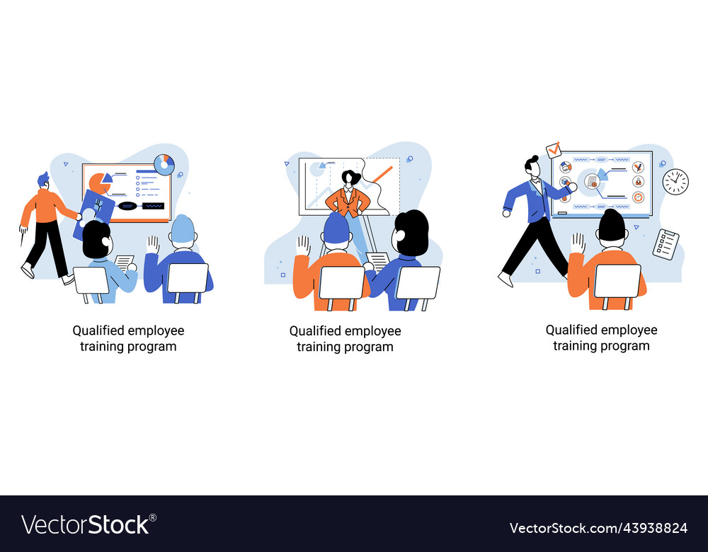 Qualified employee training program refresher Vector Image