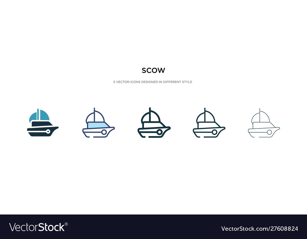 Scow icon in different style two colored