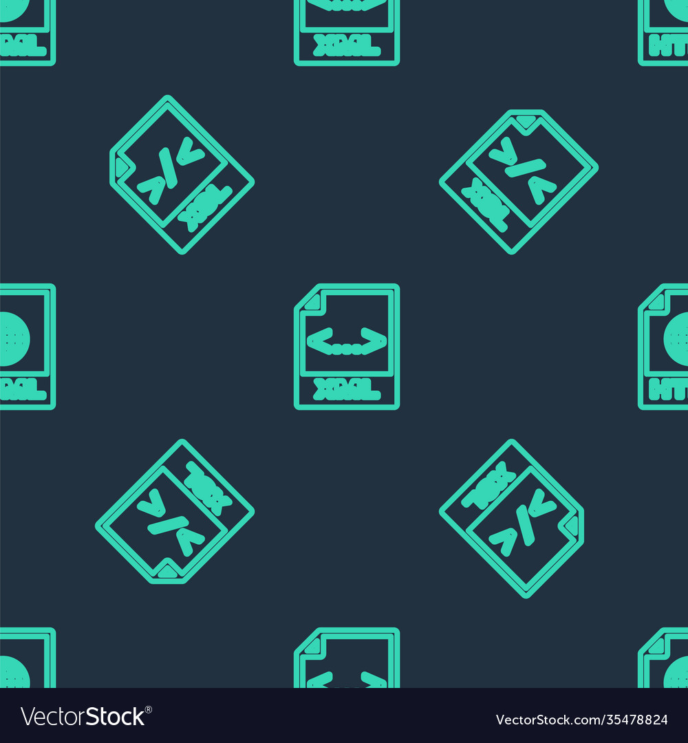 Set line xml file document xsl and html vector image Set line xml file document xsl and html