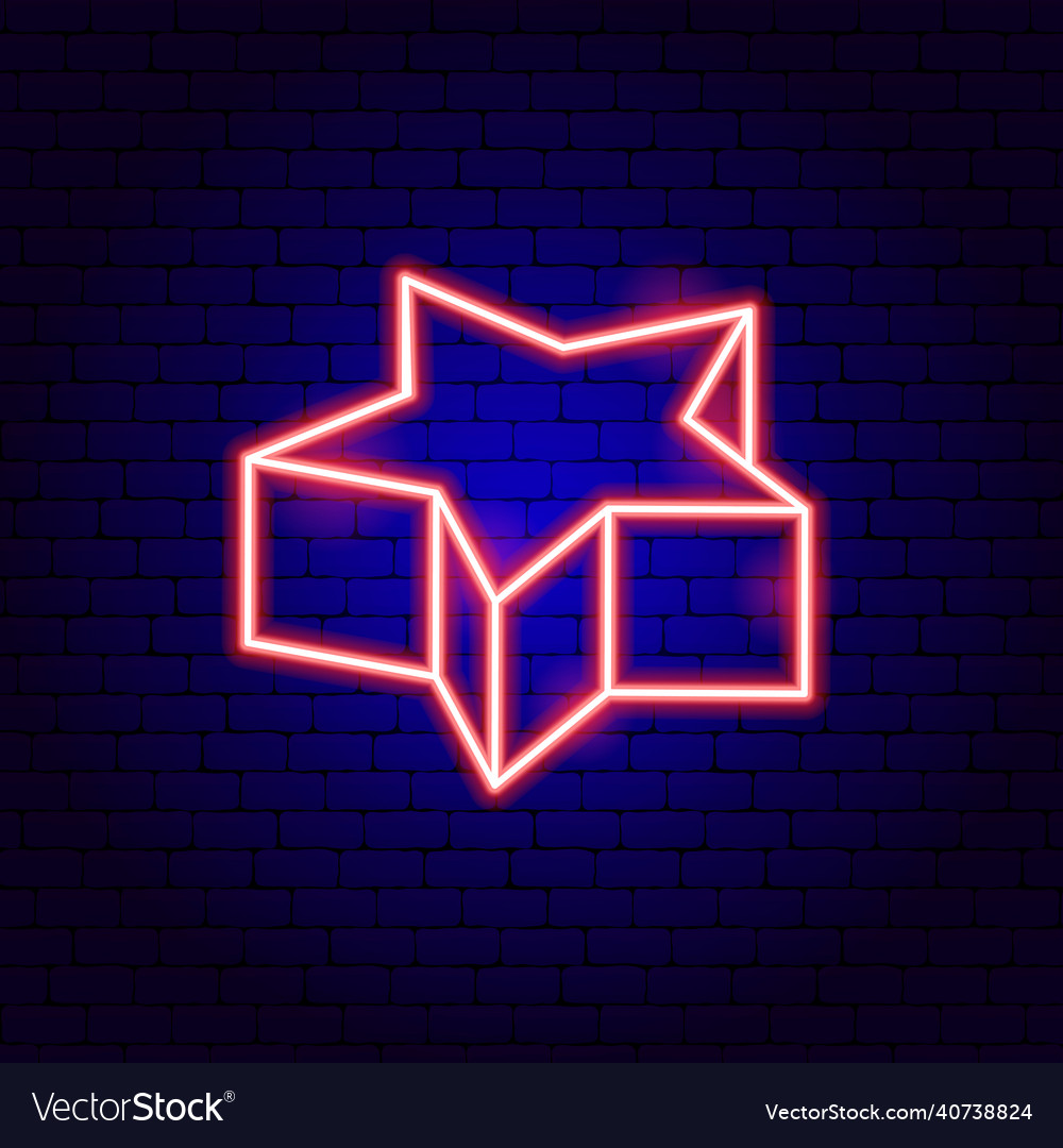 Star isometric neon sign