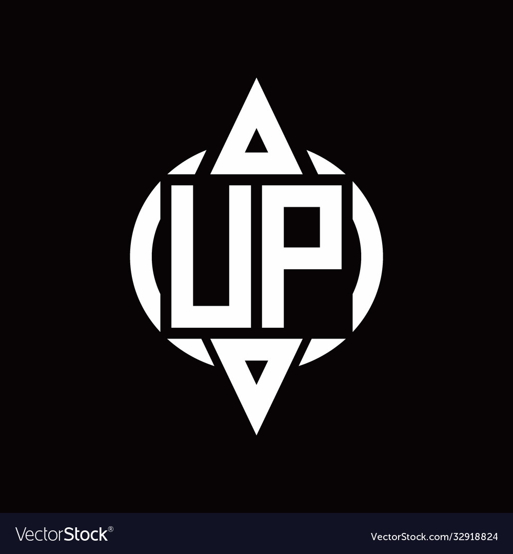 Up logo with circle rounded combine triangle top