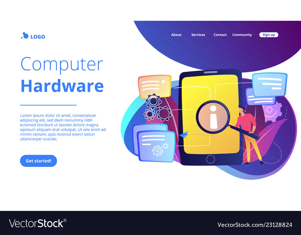 User guide concept landing page Royalty Free Vector Image