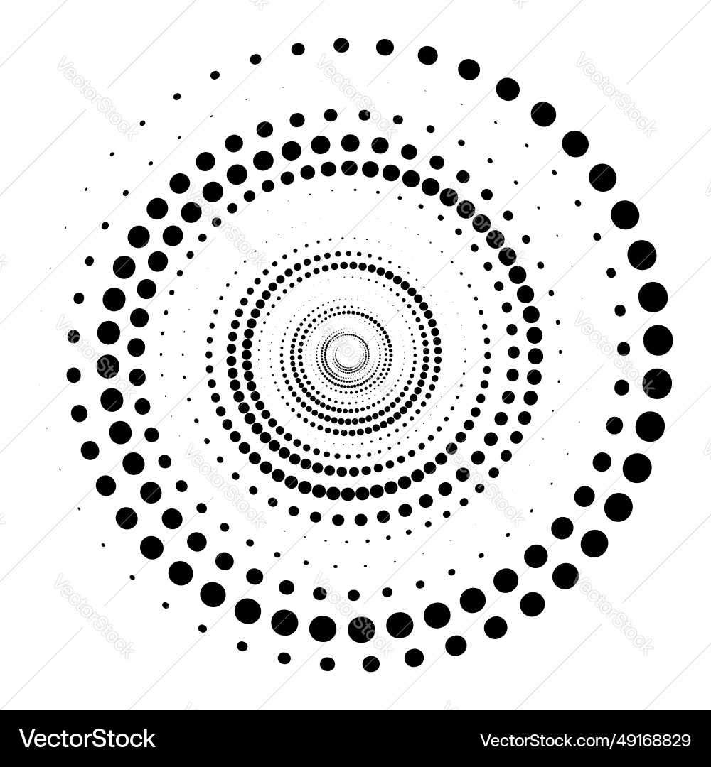 Abstract dotted vortex spiral logo spinning Vector Image