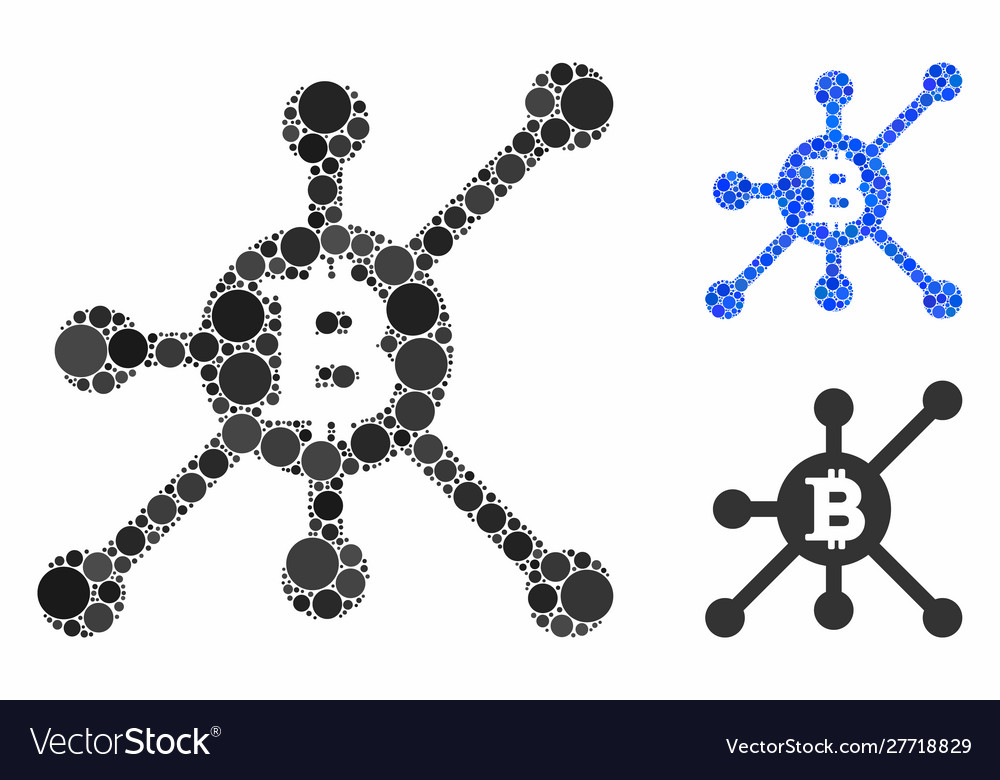 Bitcoin full node composition icon spheric vector image Bitcoin full node composition icon spheric