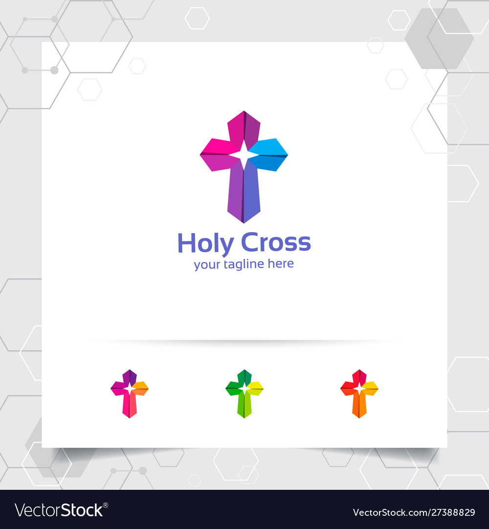 Christian cross logo design with concept
