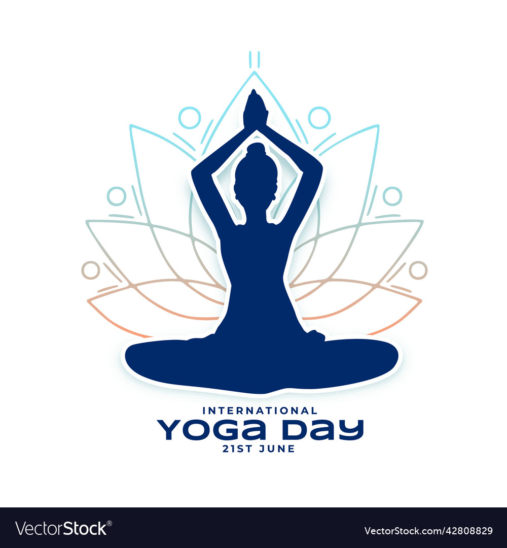 International yoga day celebration social post Vector Image