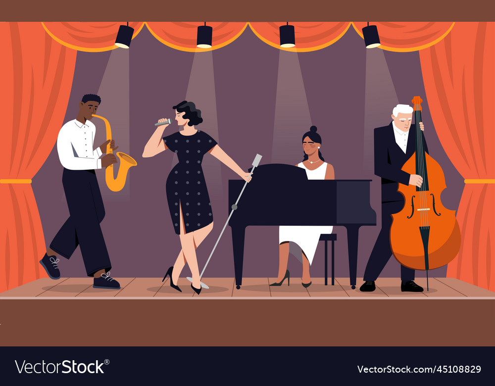 Jazz concert concept Royalty Free Vector Image