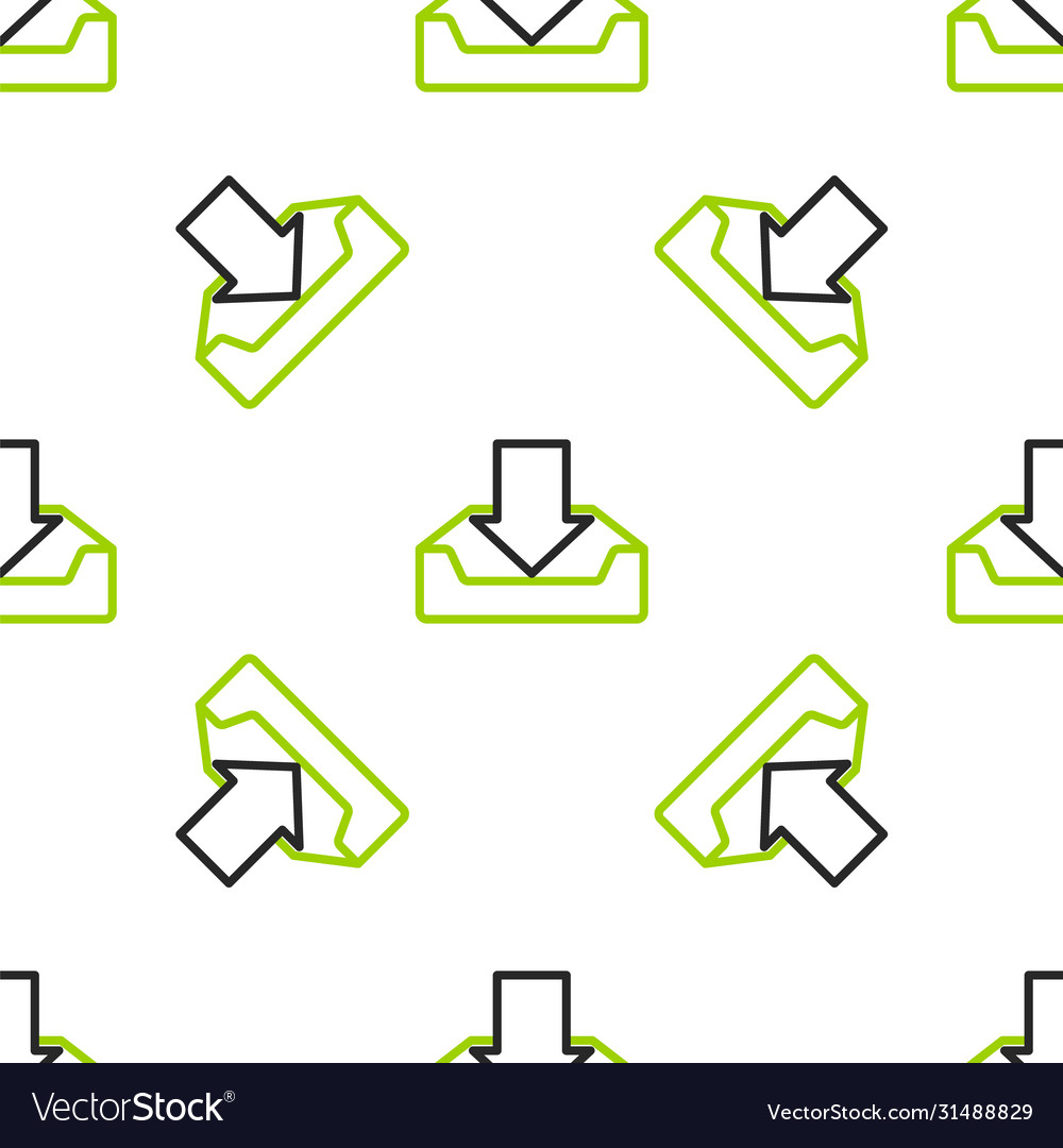 Line download inbox icon isolated seamless pattern Vector Image Line download inbox icon isolated seamless pattern