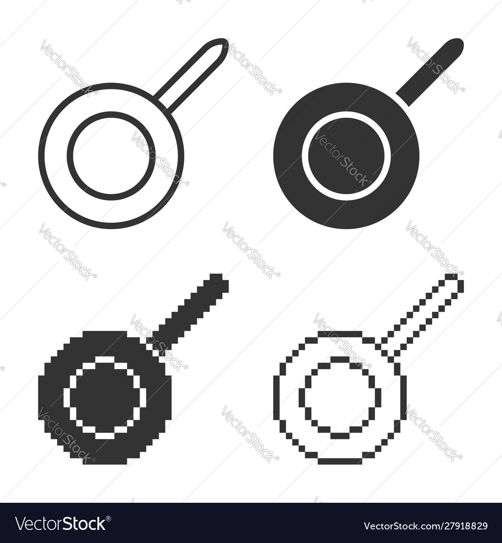 Monochromatic frypan icon in different variants vector image Monochromatic frypan icon in different variants