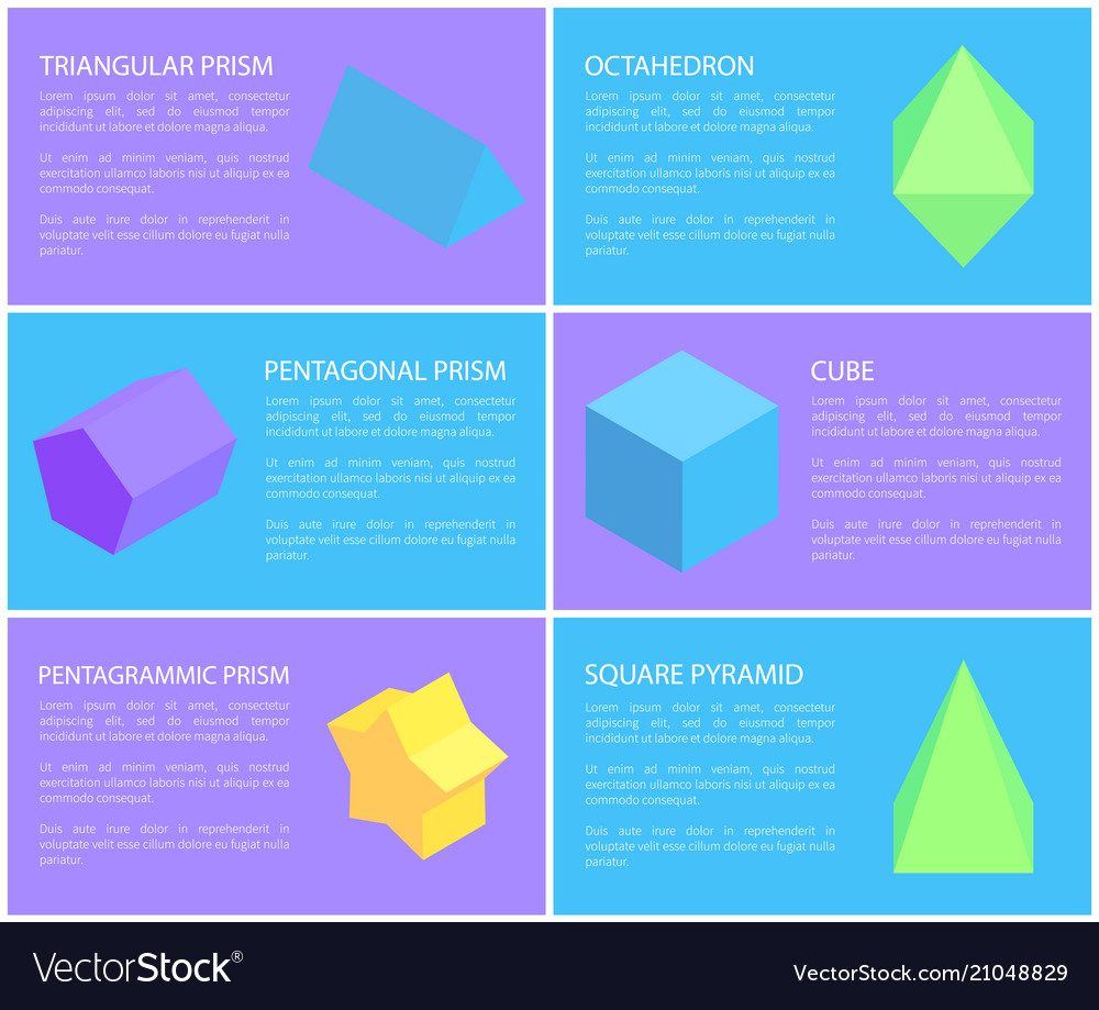 Pentagonal and triangular prisms set