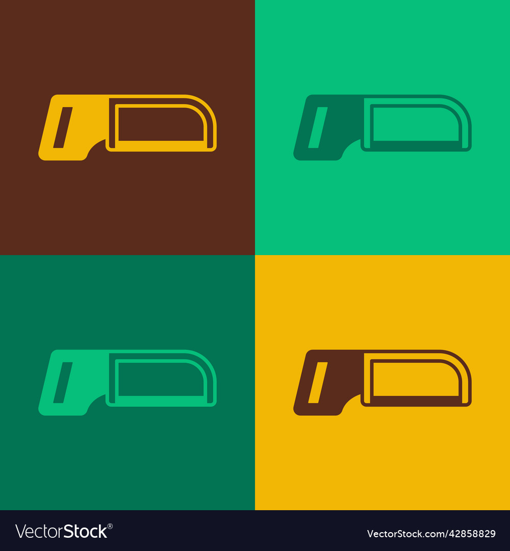 Pop art hacksaw icon isolated on color background Vector Image Pop art hacksaw icon isolated on color background