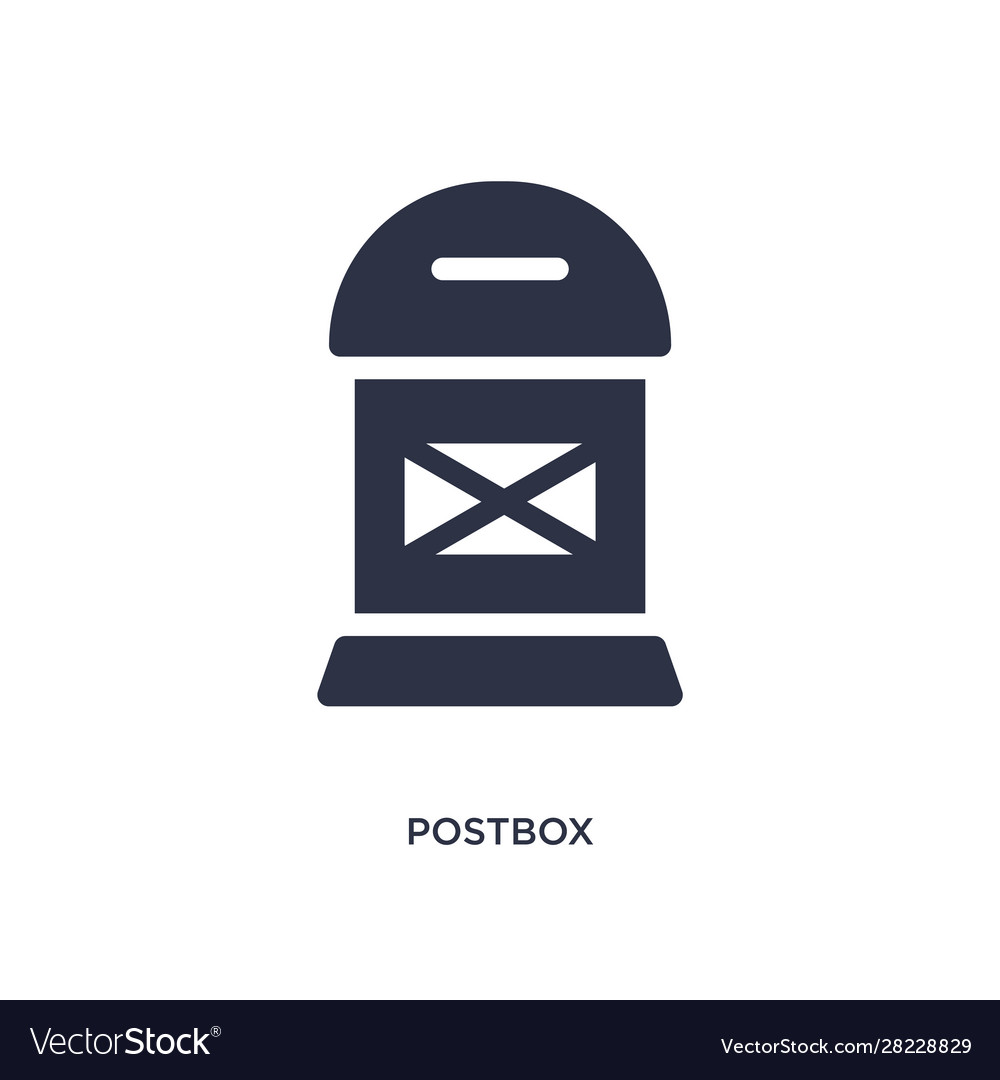 Postbox icon on white background simple element