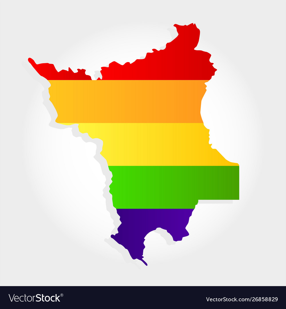 Rainbow flag in contour roraima vector image Rainbow flag in contour roraima