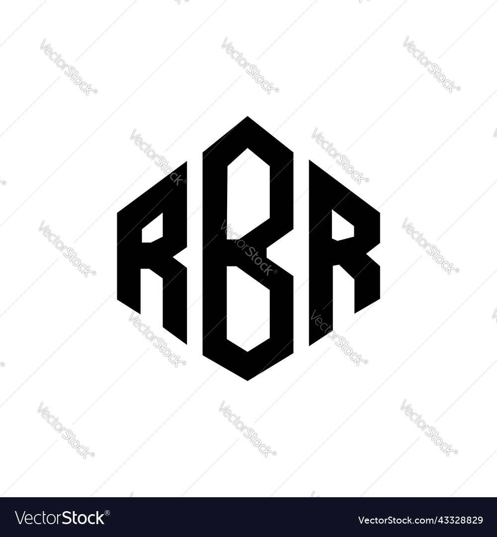 Rbr letter logo design with polygon shape