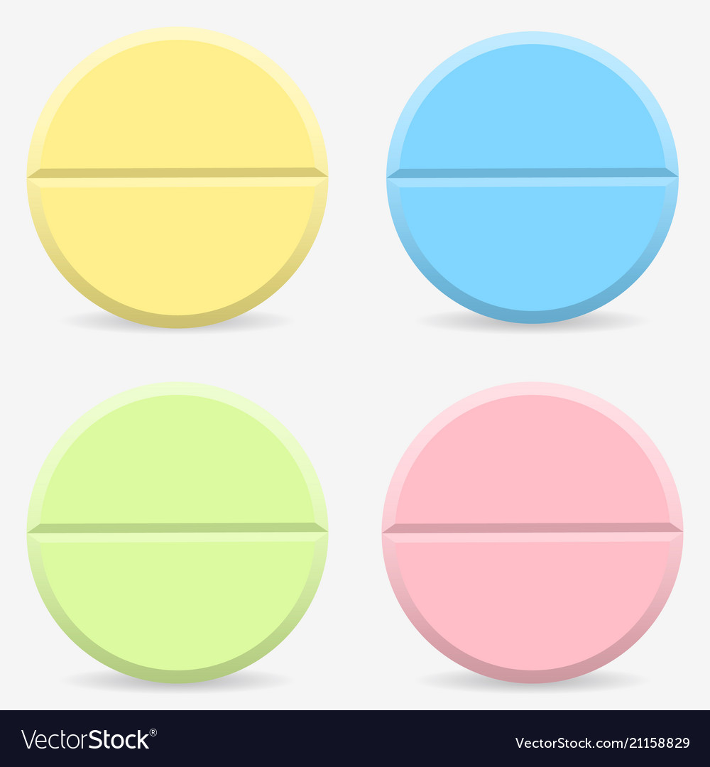 realistic colored pills and