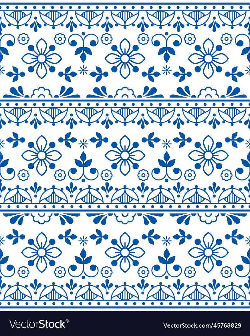 Scandinavian folk outline seamless pattern Vector Image