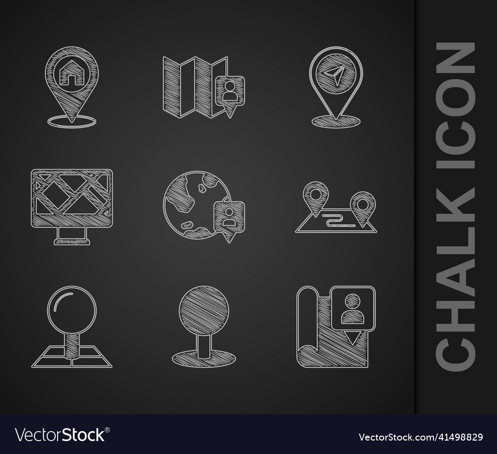 Set location on the globe push pin folded map vector image Set location on the globe push pin folded map