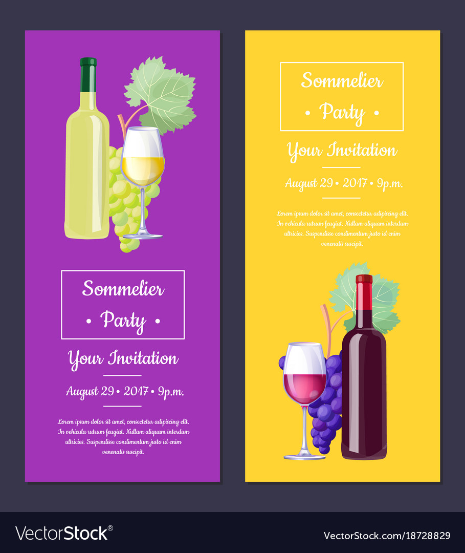 Sommelier party invitation Royalty Free Vector Image