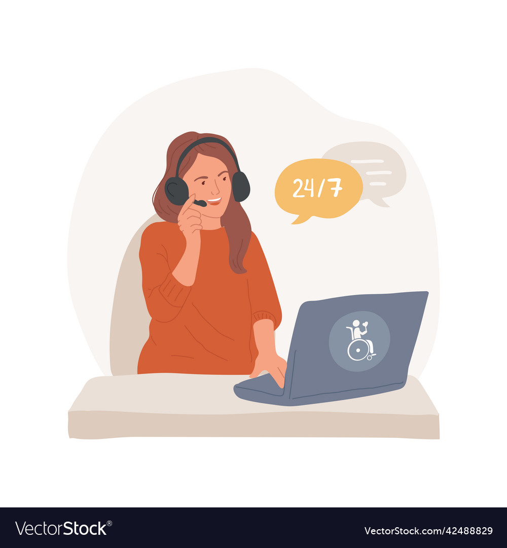 Support call line isolated cartoon