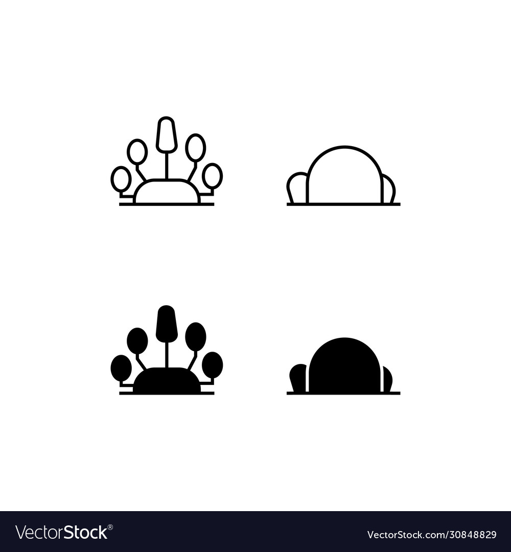 Tree line and solid icon logo symbol vector image Tree line and solid icon logo symbol
